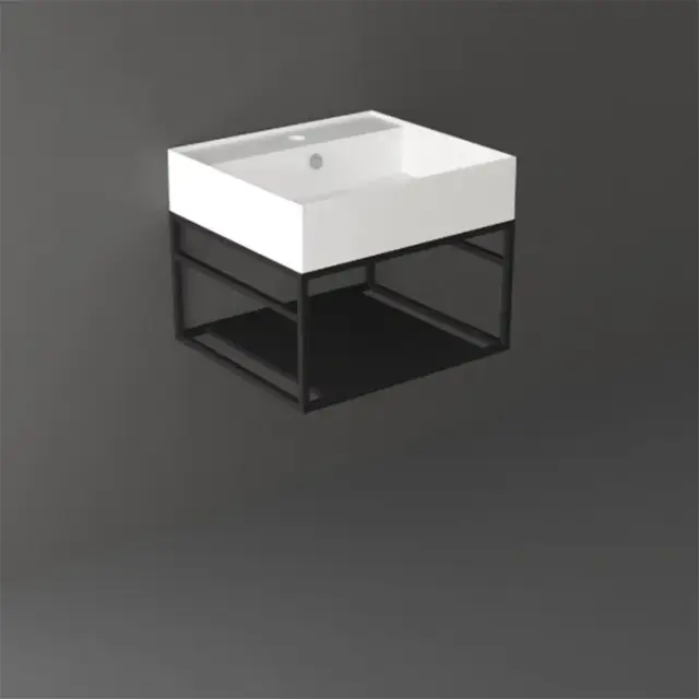 Simas Agile Консоль под раковину AG51 подвесная 51х46х28h см, прямоугольная, цвет: черный матовый AGSS51