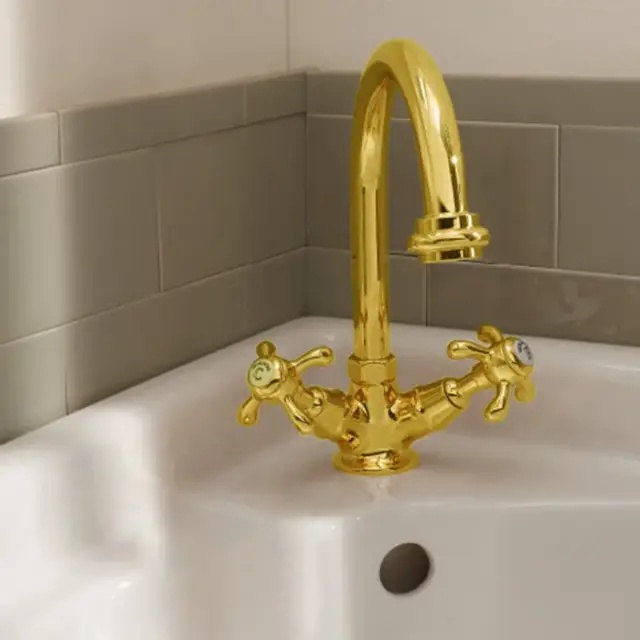 Sbordoni Firenze Смеситель для раковины на 1 отв. с донным клапаном, цвет: глянцевая латунь FI85OL