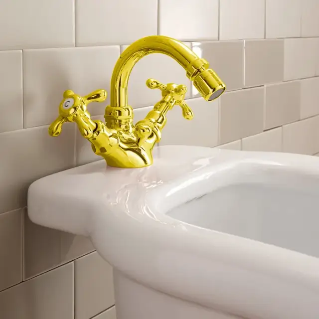 Sbordoni Firenze Смеситель для биде на 1 отв. с донным клапаном, цвет: латунь FI85bON