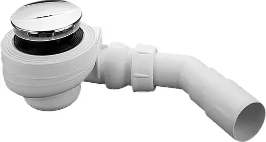 Radaway Сифон для душевого поддона, самоочищающийся, пластиковый, цвет: хром глянцевый TB50P