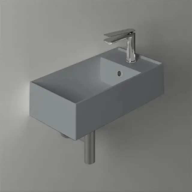 Simas Agile Раковина подвесная 50х27 см, с переливом, 1 отверстие под смеситель, цвет: cemento matt AG50 cemento matt*1