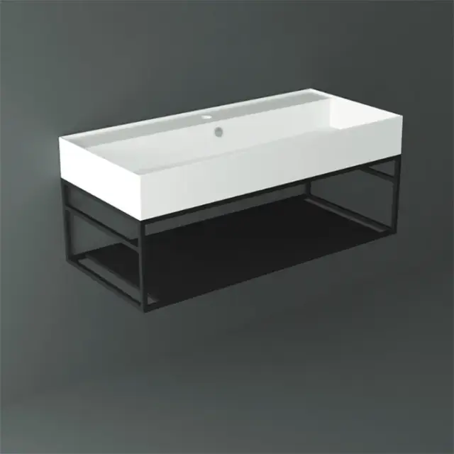 Simas Agile Консоль под раковину AG101 подвесная 101х46х28h см, прямоугольная, цвет: черный матовый AGSS101