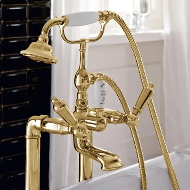 Sbordoni Livia Смеситель для ванны напольный h68 см, металл. ручки, цвет глянцевая латунь LI116cMOL