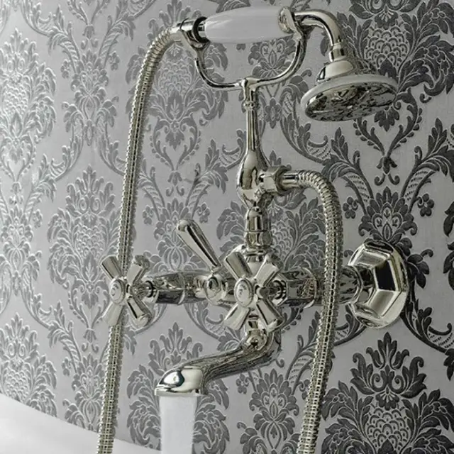 Sbordoni Deco Prestige Смеситель для ванны настенный, ручки Deco, цвет никель DE116NI