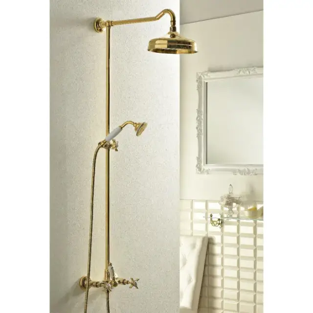 Sbordoni Antica Смеситель для душа настенный с ручным душем, цвет: глянцевая латунь AN154s200dxOL