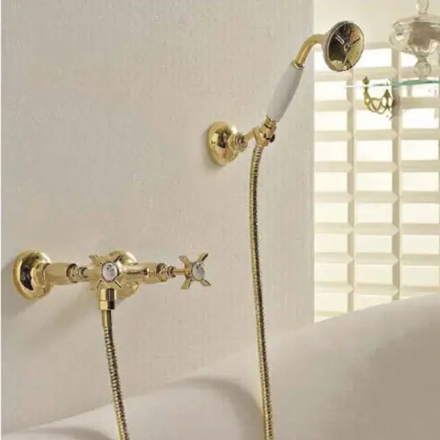 Sbordoni Antica Смеситель для душа настенный с ручным душем, цвет: глянцевая латунь AN154dxOL