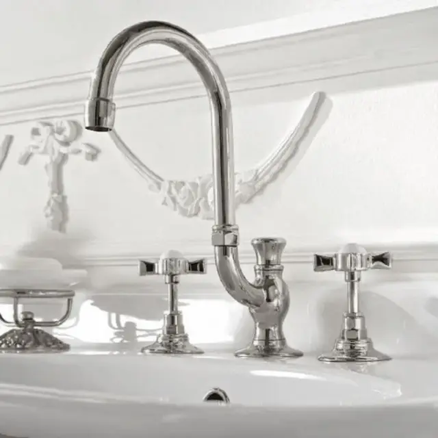 Sbordoni Antica Смеситель для раковины на 3 отв., излив 19 см, h32,5 см, цвет хром AN142saCR