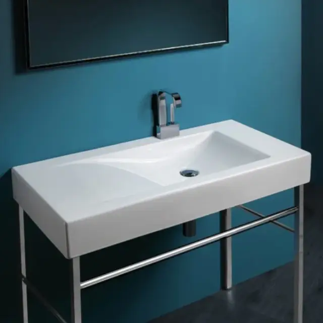 Simas Frozen Раковина подвесная 100х50 см, без перелива, 1 отвер. под смеситель, цвет: белый глянц. FZ12bi*1