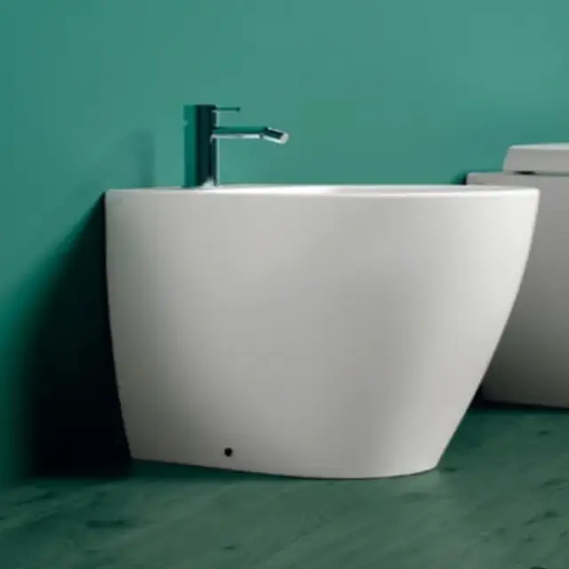 Simas Lft Spazio Биде напольное 35х53 см c 1 отверстием под смеситель и переливом, цвет: белый глянц LFT21 bi*1