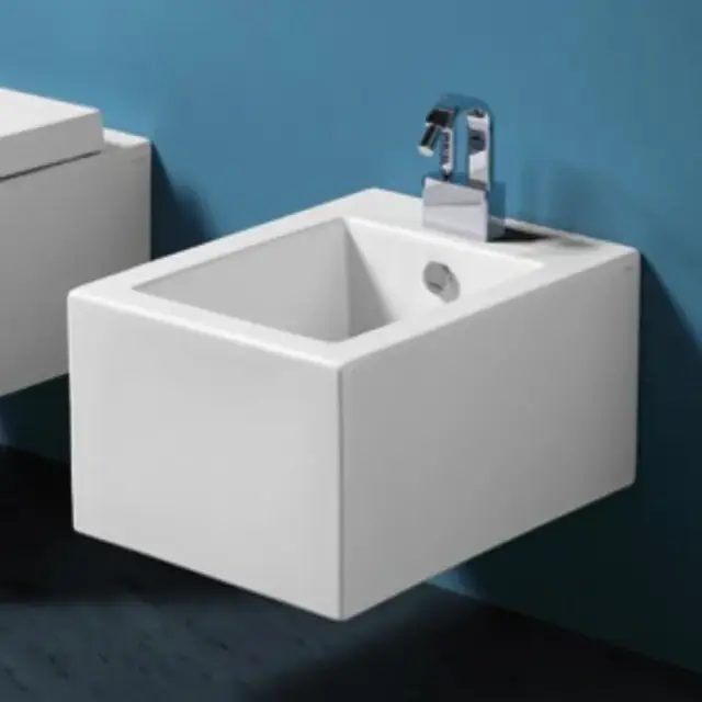 Simas Frozen Биде подвесное 38х51 см c 1 отверстием под смеситель и переливом, цвет: белый глянцевый FZ19bi*1