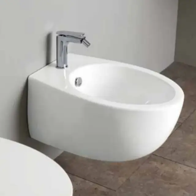 Simas Bormio Биде подвесное 35х52 см c 1 отверстием под смеситель и переливом, цвет: белый глянцевый BR19bi*1