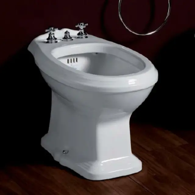 Simas Arcade Биде напольное 36х57 см c 3 отверстиями под смеситель и переливом, цвет: белый глянц. AR823bi*3