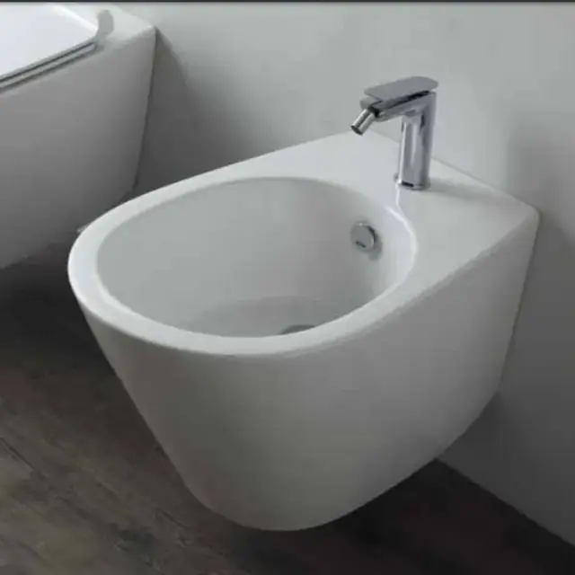 Simas Gambassi Биде подвесное 37,5х56,5 см c 1 отвер. под смеситель и переливом, цвет: белый глянц. GA19bi*1