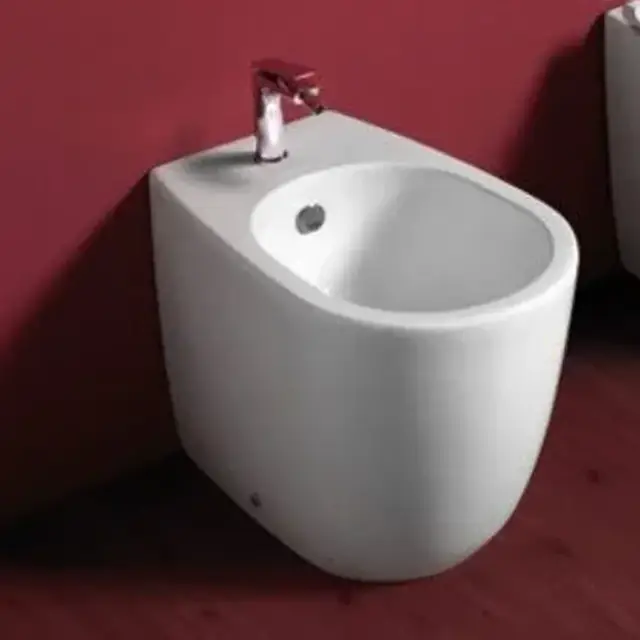 Simas Bormio Биде напольное 35х54 см c 1 отверстием под смеситель и переливом, цвет: белый глянцевый BR04bi*1