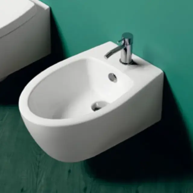 Simas Lft Spazio Биде подвесное 35х52 см c 1 отверстием под смеситель и переливом, цвет: белый глянц LFT19 bi*1