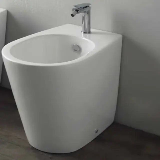 Simas Gambassi Биде напольное 37,5х56,5 см c 1 отвер. под смеситель и переливом, цвет: белый глянц. GA04bi*1