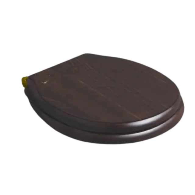 Simas Londra Крышка-сиденье для унитаза, с микролифтом, крепление золото, цвет: noce LO009 noce/oro