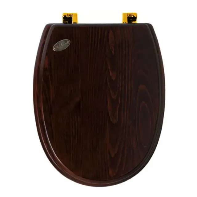 Simas Arcade Крышка-сиденье для унитаза, с микролифтом, крепление золото, цвет: noce AR009noce/oro