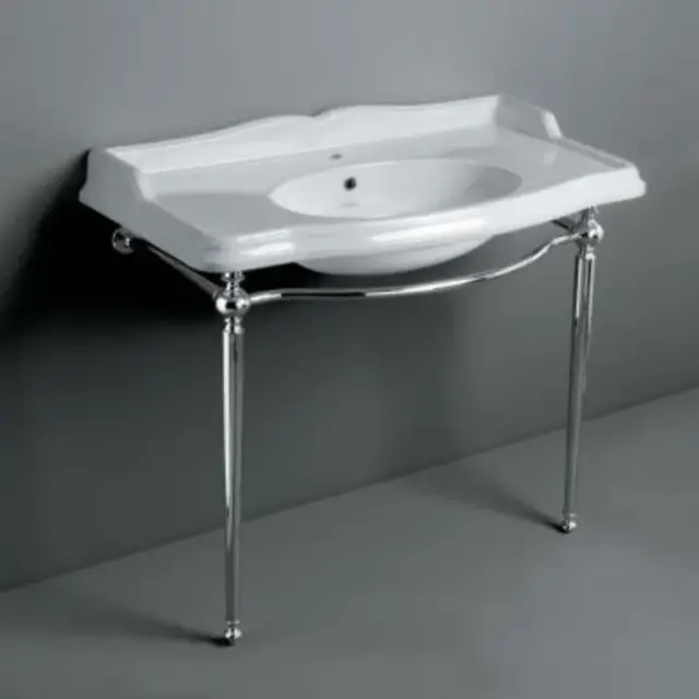 Simas Arcade Консоль под раковину AR874 напольная 81х41,5х85,5h см, округлая, цвет: хром глянцевый ARCG2cr