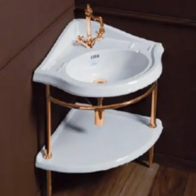 Simas Arcade Консоль угловая для раковины AR884 и полки AR894, цвет: золото глянцевое 1011oro