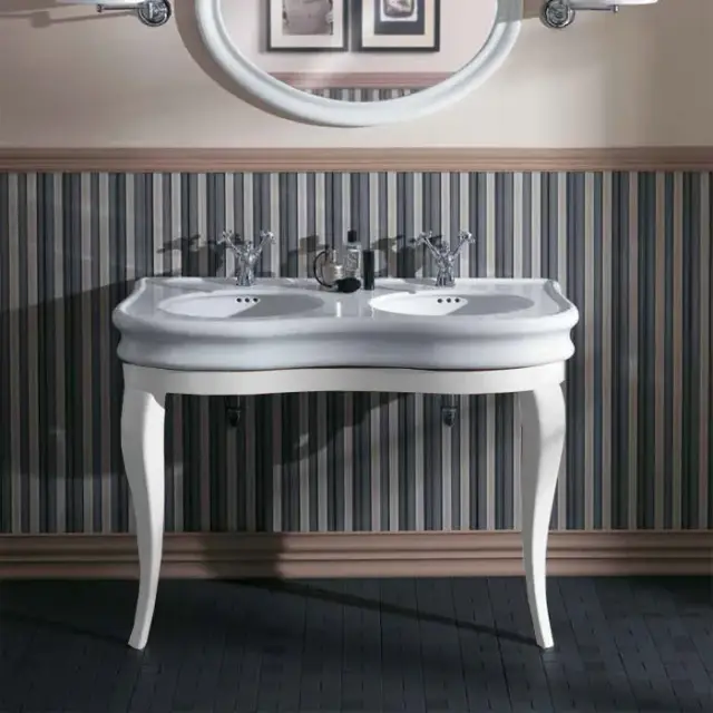 Simas Lante Консоль под раковину LAM120 напольная 111х50,5х75,5h см, округлая, цвет: белый глянцевый LAM120 bi