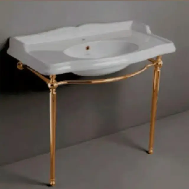 Simas Arcade Консоль под раковину AR874 напольная 81х41,5х85,5h см, округлая, цвет: золото глянцевое ARCG2oro