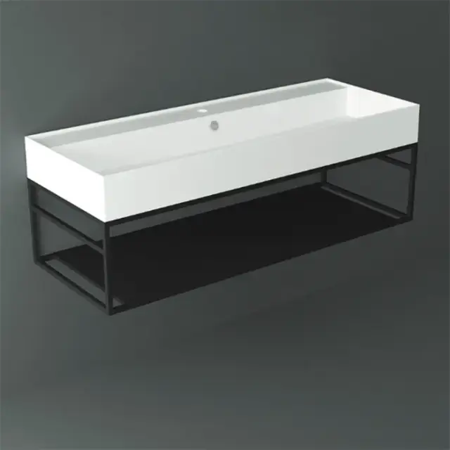 Simas Agile Консоль под раковину AG121 подвесная 121х46х28h см, прямоугольная, цвет: черный матовый AGSS121