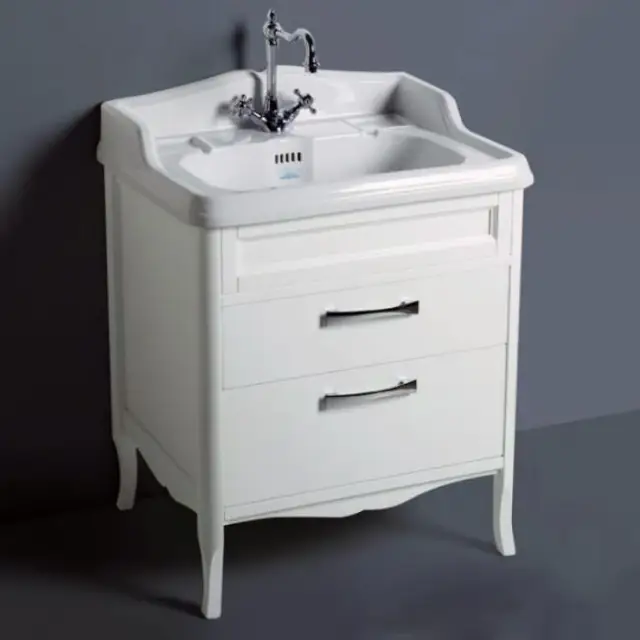 Simas Arcade Тумба под раковину AR834, напольная 73х54х80,5h см, 2 ящика, цвет: белый глянцевый ARM1bi/cr