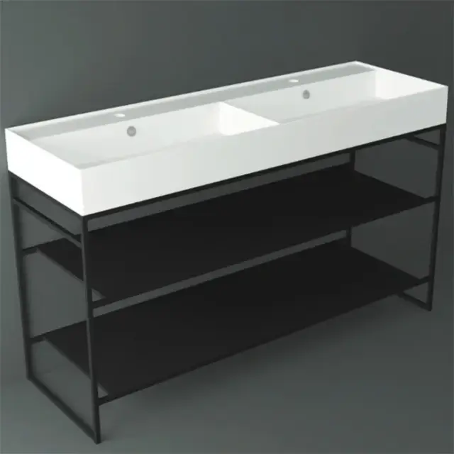 Simas Agile Консоль под раковину AG141 напольная 141х46х72h см, прямоугольная, цвет: черный матовый AGSA141D