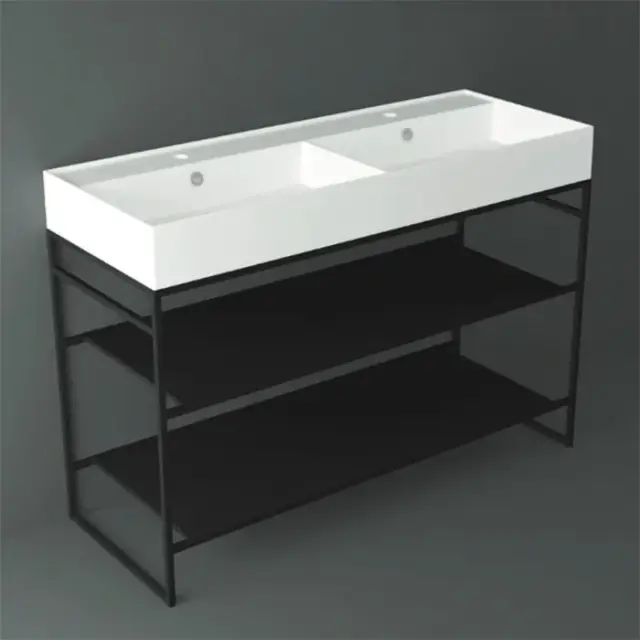 Simas Agile Консоль под раковину AG121 напольная 121х46х72h см, прямоугольная, цвет: черный матовый AGSA121