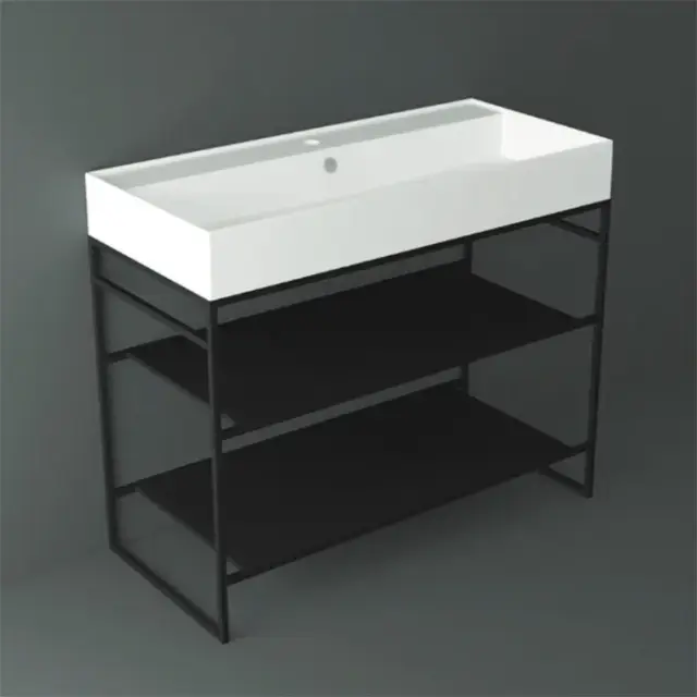 Simas Agile Консоль под раковину AG101 напольная 101х46х72h см, прямоугольная, цвет: черный матовый AGSA101