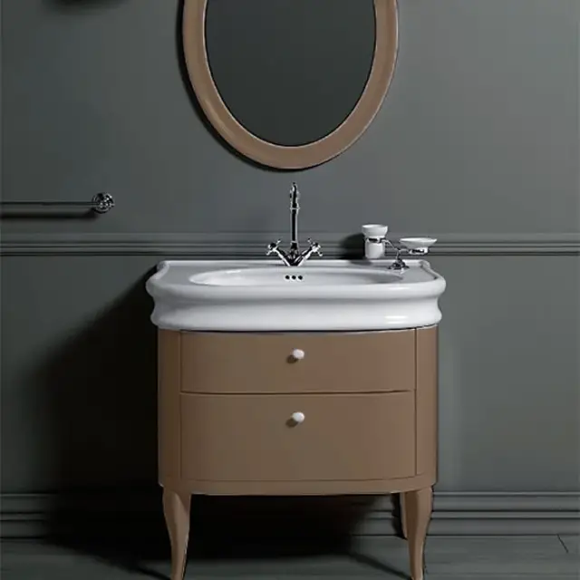 Simas Lante Тумба под раковину LA11, напольная 82х50х75h см, 2 ящика, цвет: tortora LAM90 tortora