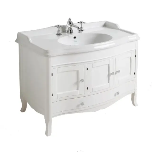 Simas Arcade Тумба под раковину AR874, напол. 97х53х80,5h см, 3 дверцы и 1 ящик, цвет: белый глянц. ARMC105 bi/cr