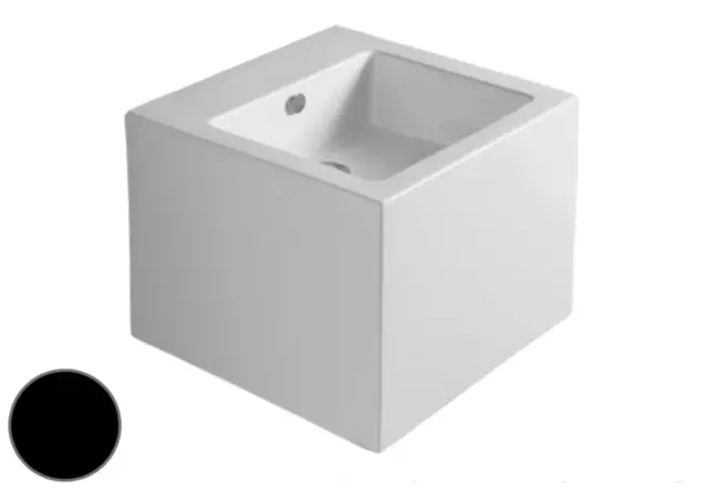 Simas Frozen Раковина подвесная 50,5х50 см, с переливом, без отверстия под смеситель, цвет: nero FZ13nero*0