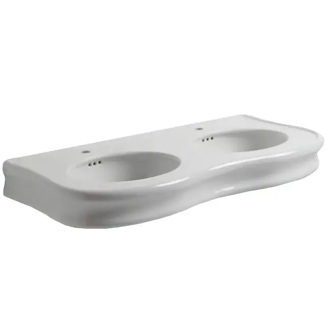 Simas Lante Раковина подвесная с 2мя чашами 120х54 см, с переливом, цвет: белый глянцевый LA12bi*1