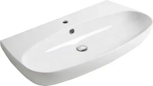 Simas Vignoni Раковина подвесная 100х52 см, с переливом, 1 отвер. под смеситель, цвет: белый глянц. VI12bi*1