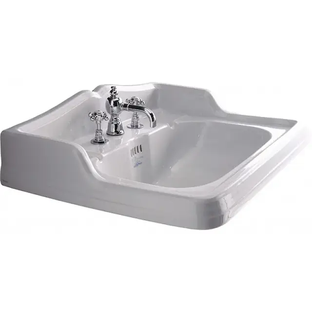 Simas Arcade Раковина подвесная 73х54 см, с переливом, 3 отверстия под смеситель, цвет: белый глянц. AR834bi*3