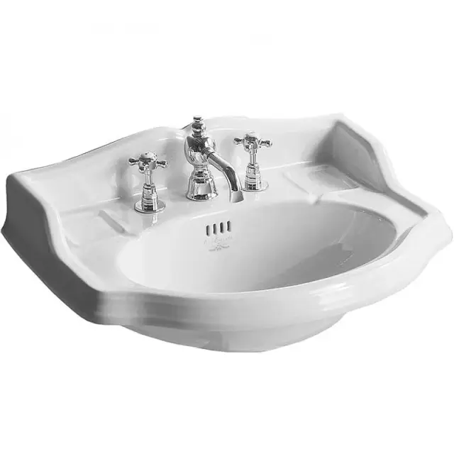 Simas Arcade Раковина подвесная 59х46 см, с переливом, 3 отверстия под смеситель, цвет: белый глянц. AR814bi*3