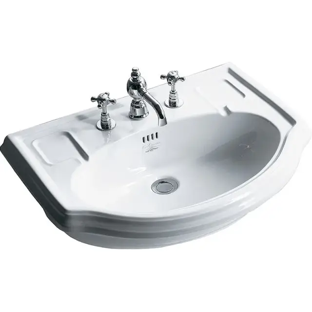 Simas Arcade Раковина полувстроенная 67х49 см, 3 отверстия под смеситель, цвет: белый глянцевый AR835bi*3