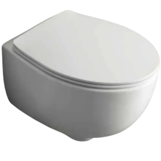 Simas Bormio Унитаз подвесной безободковый 35х52 см, без крышки-сиденья, цвет: белый глянцевый BR18bi