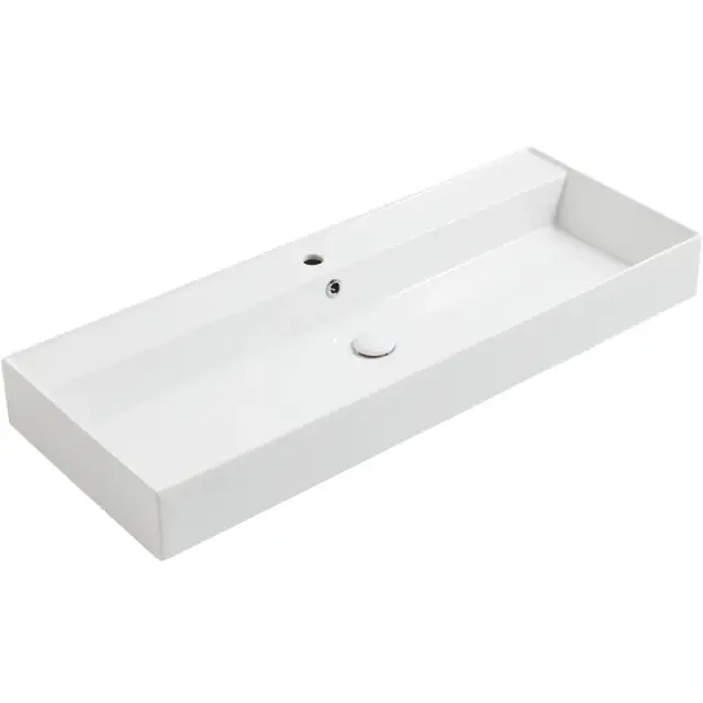 Simas Agile Раковина подвесная 121х46 см, с переливом, 1 отверстие под смеситель, цвет: белый глянц. AG121 bi*1