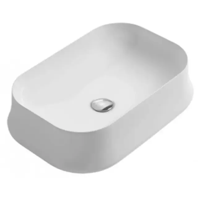 Simas Sharp Раковина чаша 60х42 см, без перелива и отверстия под смеситель, цвет: белый глянцевый SH08bi*0