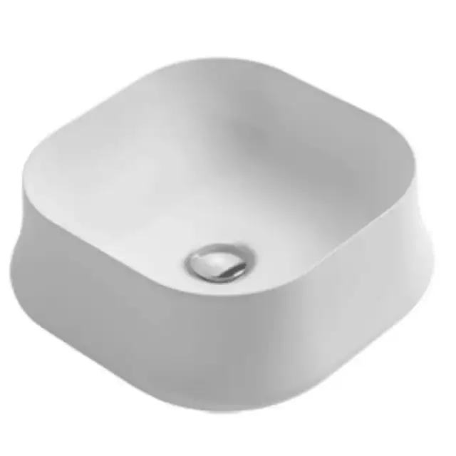 Simas Sharp Раковина чаша 42х42 см, без перелива и отверстия под смеситель, цвет: белый глянцевый SH06bi*0