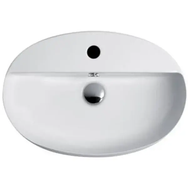 Simas Sharp Раковина чаша 60х42 см, с переливом и 1 отверстием под смеситель, цвет: белый глянцевый SH05bi*1