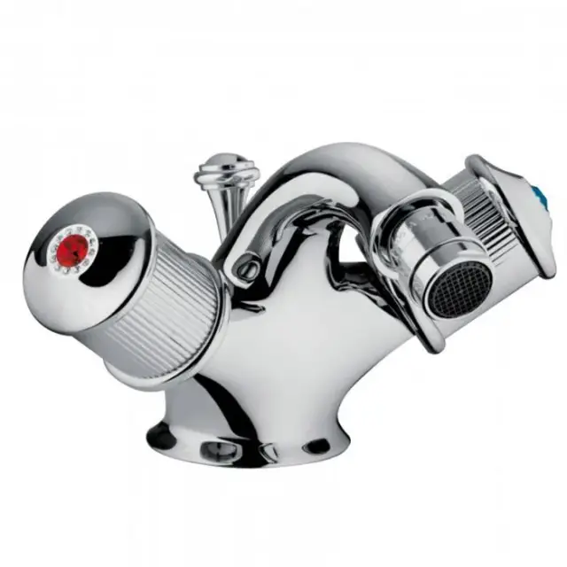 Bongio Impero Смеситель для биде с донным клапаном, цвет золото/Blue and Red Swarovski 65522CR00