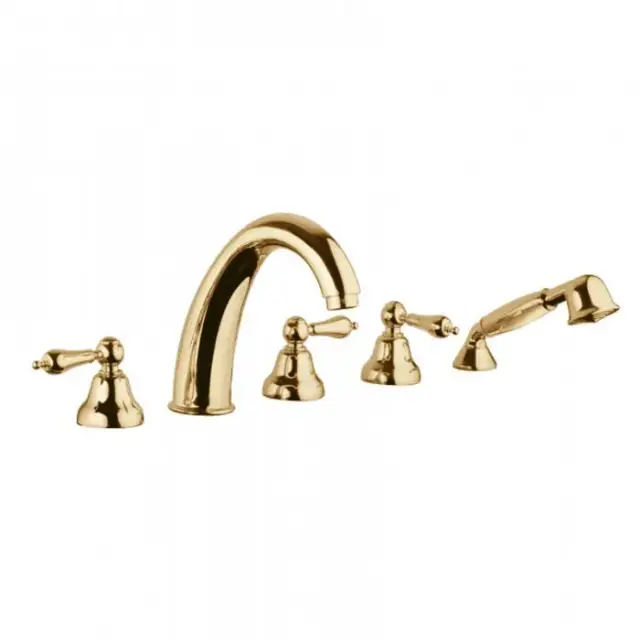 Bongio Capri Смеситель на борт ванны на 5 отверстий, с ручным душем, цвет золото 17531OR0D