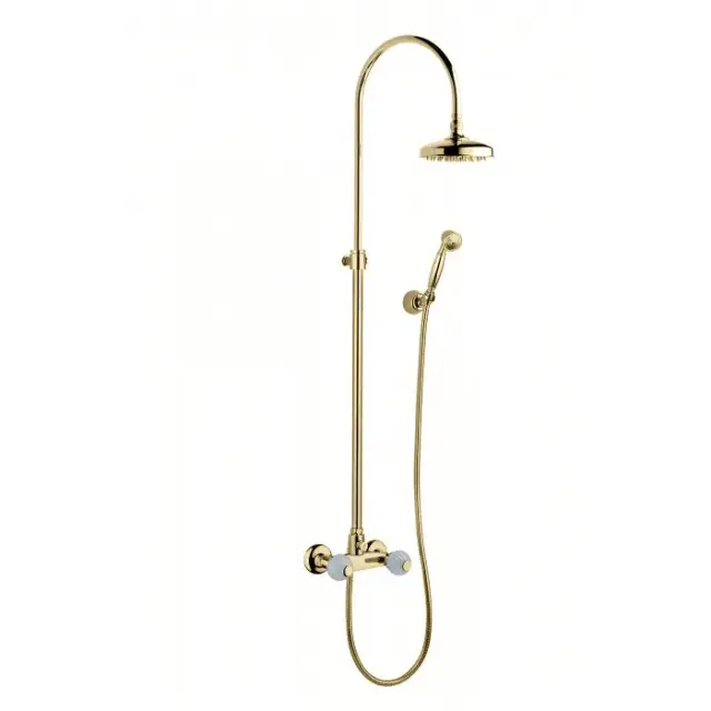 Bongio Rivoli Смеситель душевой со стойкой, цвет: золото/Cristallo 05537OR00D