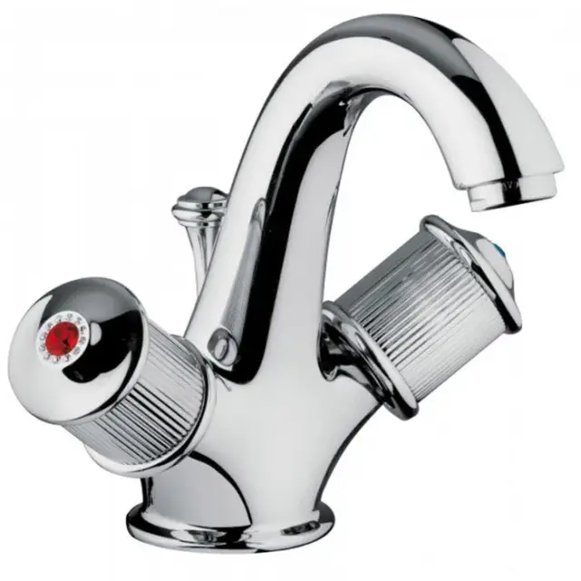 Bongio Impero Смеситель для раковины с донным клапаном, цвет хром/Blue and Red Swarovski 65521CR00