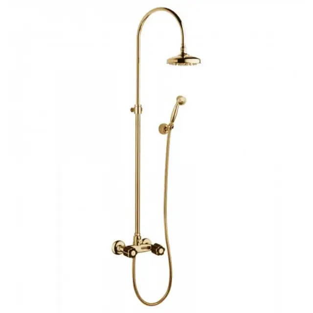 Bongio Fleur Noir Смеситель душевой со стойкой, цвет золото/черный фарфор 12537OR0D