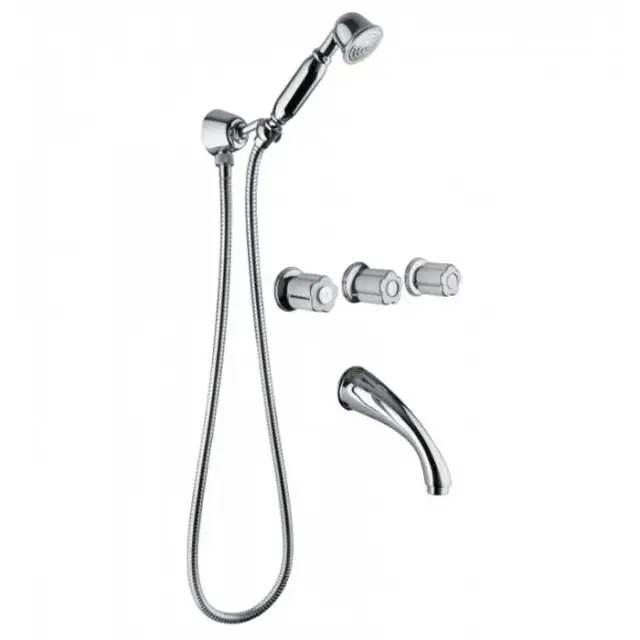 Bongio Fleur Blanc Встраиваемый комплект для ванны, перекл. цвет хром/белый фарфор 11530CR0DEU